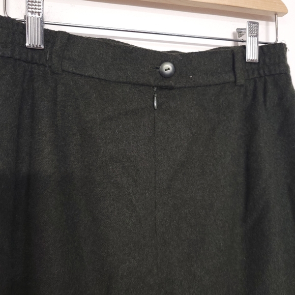 Vintage Your 6th Sense Medium Skirt Midi wool Dark Green Back& front Slit High - Picture 2 of 12
